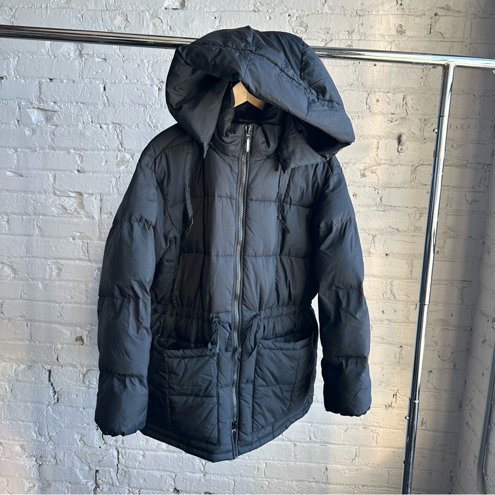 Beyond Yoga Cinched Waist Hooded Zip Up Puffer Jacket